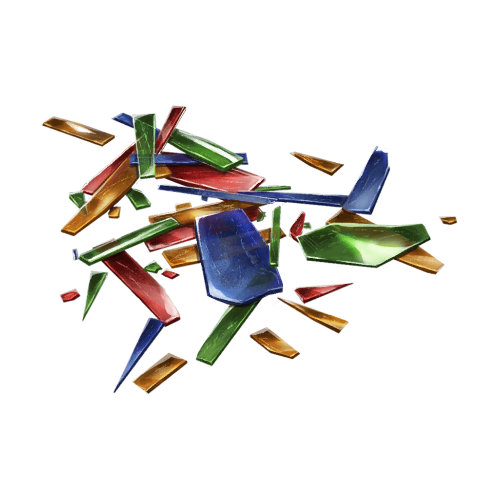 Colored glass shards